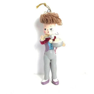 Vtg 1960s Story Time Nursery Rhymes Christmas Tree Ornament Blowing Bubbles